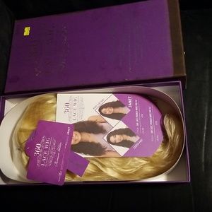 360 lace blonde french wave wig new 100%virgin remy human hair